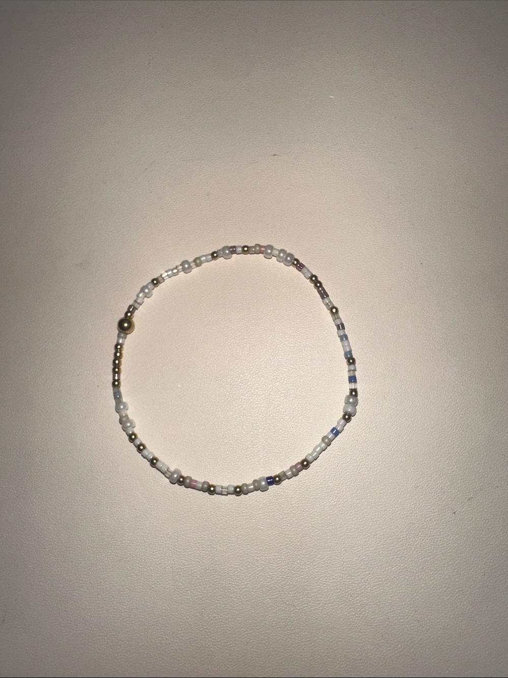 Delicate Multi-Color Seed Bead Bracelet with Gold Accents